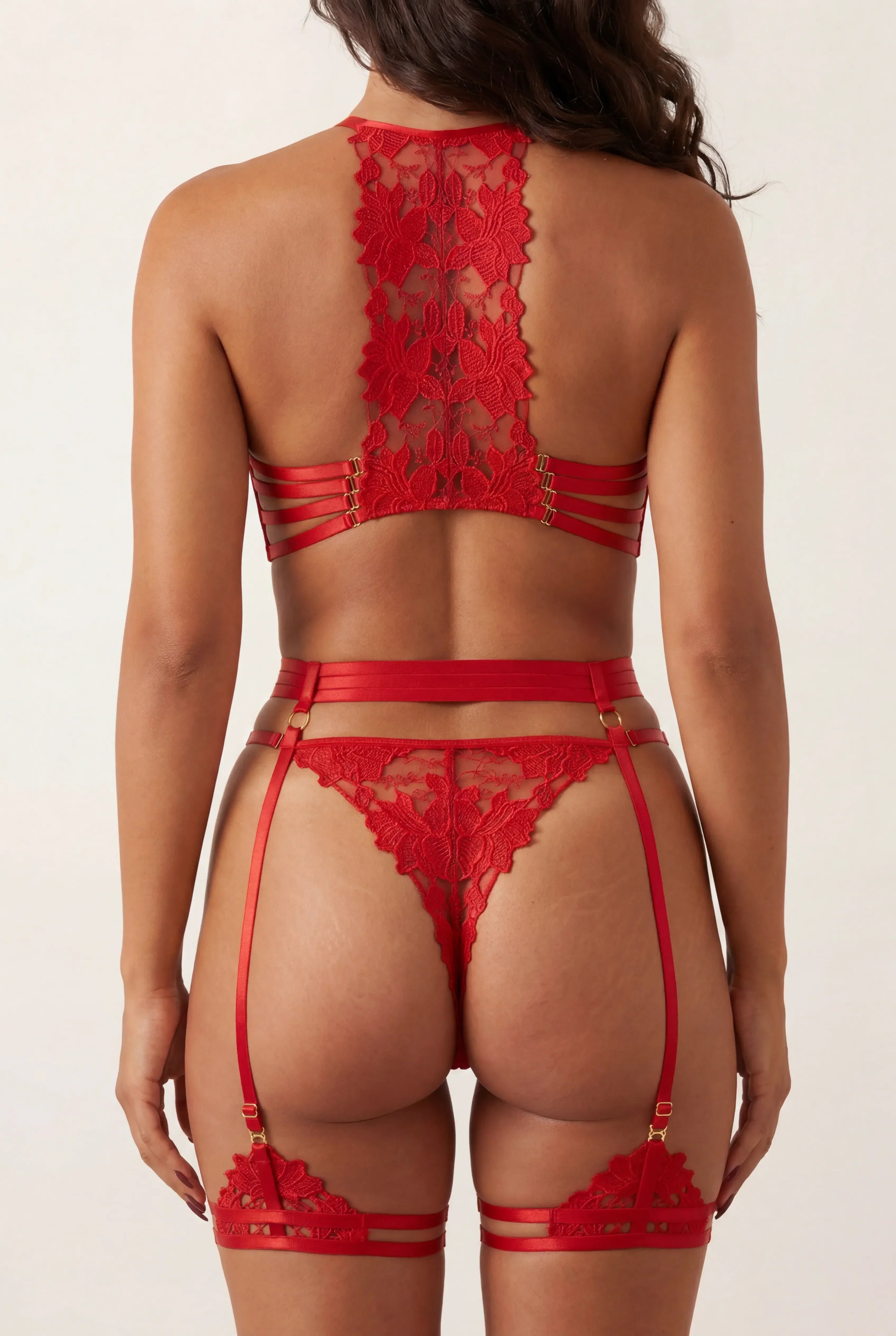 Porte-jarretelles + tours de cuisse - JOLYE Rouge