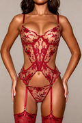 Ensemble lingerie pour femme trois pièces - MIRAGE Rouge - NAKED Underwear FR