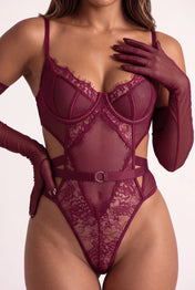 Body pour femme avec gants - VERSYA Bordeaux