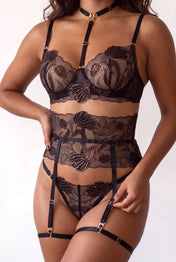 Ensemble lingerie cinq pièces - VOLANE Noir