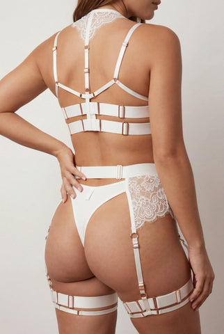 Porte-jarretelles + tours de cuisse - KEELY Blanc