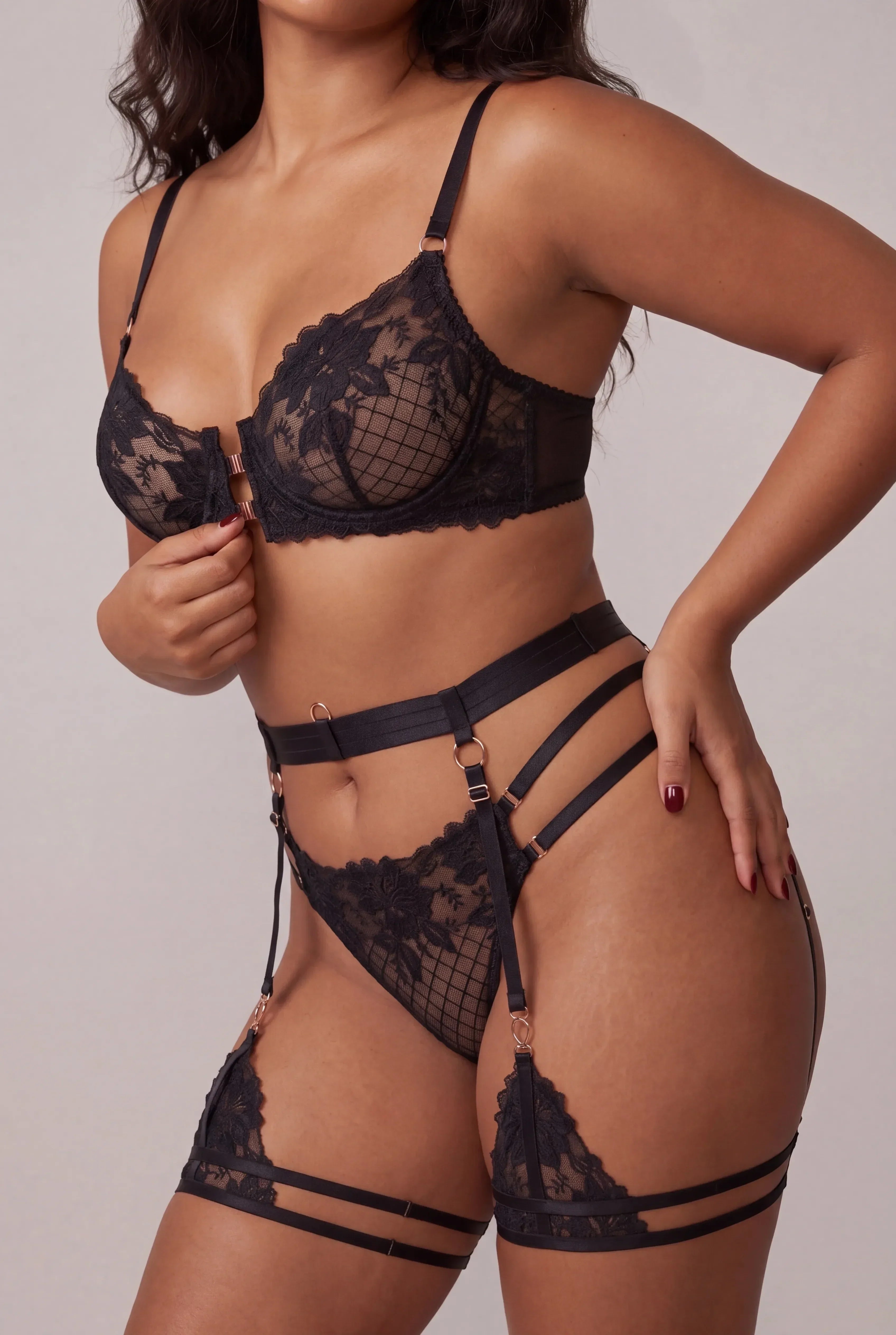 Porte-jarretelles + tours de cuisse - JOLYE Noir